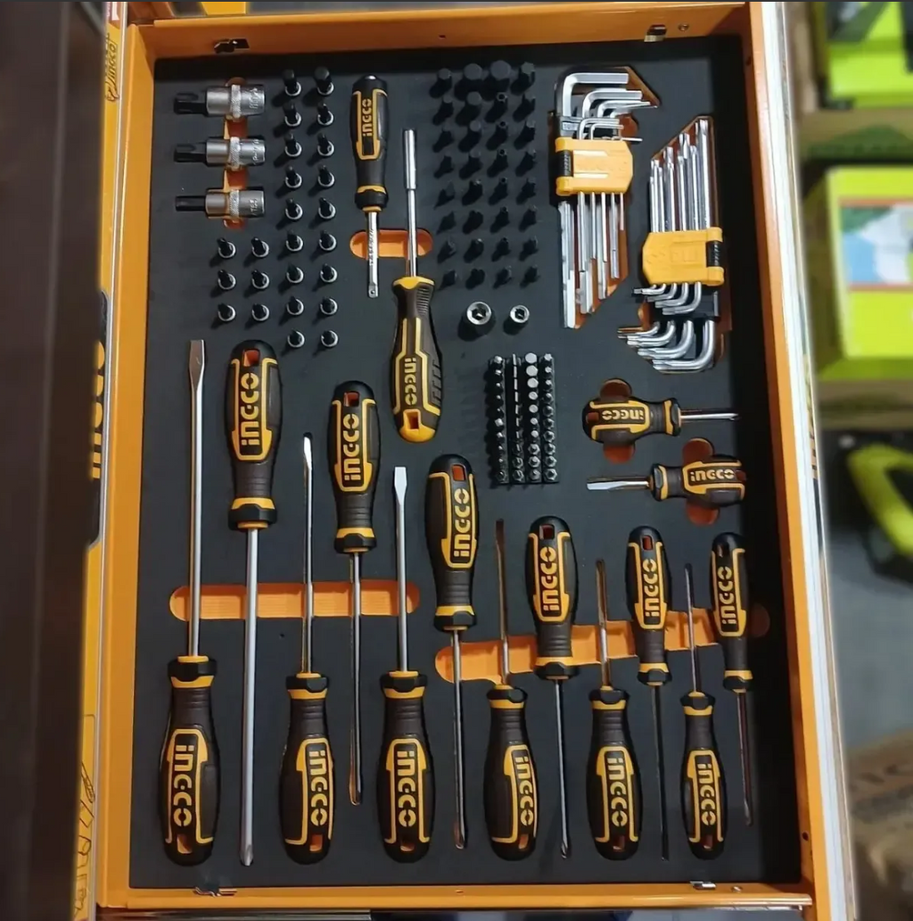 Set de Herramientas INGCO 328 Piezas + Gabinete Móvil