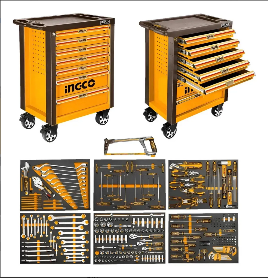 Set de Herramientas INGCO 328 Piezas + Gabinete Móvil